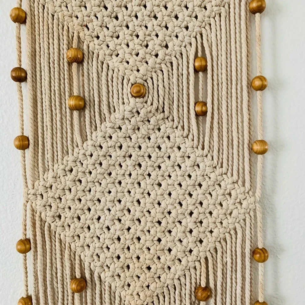 Karma living wall boho chic Macrame Bubble Fabric Art wall hanging 15/32”